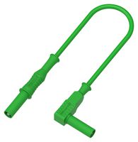 MULTICOMP PRO 76-1410 Banana Test Lead, 4mm Banana Plug, Shrouded, 4mm Right Angle Banana Plug, Shrouded, 3.3 ft, 1 m