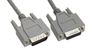 AMPHENOL CABLES ON DEMAND CS-DSDMDB15MF-002.5 Computer Cable, D Subminiature Plug, 15 Way, D Subminiature Socket, 15 Way, 2.5 ft, 762 mm, Grey