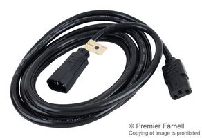 EATON TRIPP LITE P005-010 Mains Power Cord, IEC 60320 C14 to IEC 60320 C13, 3.05 m, 15 A, 250 V, Black