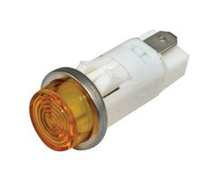 CHICAGO MINIATURE LIGHTING 1090QC3-28V Incandescent Lamp, Quick Connect, 12.7 mm, 40 mA, 28 V, Round with Flat Top, 1090QC