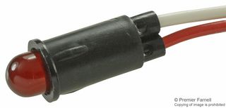 CHICAGO MINIATURE LIGHTING 5102H1-5V LED Panel Mount Indicator, Red, 5 VDC, 6.35 mm, 10 mA, 6 mcd, Not Rated