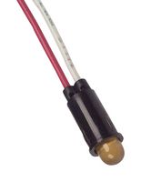 CHICAGO MINIATURE LIGHTING 5102H3-5V LED Panel Mount Indicator, Amber, 5 VDC, 6.35 mm, 20 mA, 10 mcd, Not Rated