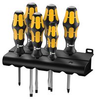 WERA 05018282001 Screwdriver Set, Slotted, Phillips, PH1 - PH2, 3.5 mm - 7 mm, 6 Piece