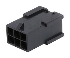 MOLEX 43020-0601 Connector Housing, Black, Micro-Fit 3.0 43020 Series, Plug, 6 Ways, 3 mm