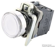 SCHNEIDER ELECTRIC XB4BW31G5 Industrial Pushbutton Switch, Harmony XB4 Series, 22.5 mm, SPST-NO, SPST-NC, Momentary, Flush
