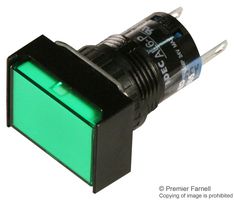 IDEC AL6H-P4-G LED Panel Mount Indicator, Green, 24 V, 16 mm, 9 mA, IP40