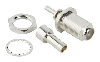 AMPHENOL RF 222167-10 RF / Coaxial Connector, F Coaxial, Straight Bulkhead Jack, Crimp, 75 ohm, RG179, Brass