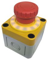 APEM A02ESH3B112IX0+PEA01+QH22L57YC Emergency Stop Switch, High-Security, DPST-NC, SPST-NO, Twist to Release, Screw, 3 A, 250 V