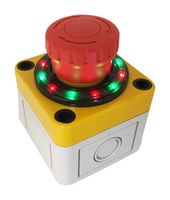 APEM A02ESH3B112IX0+PEA01+QH22L28RGC Emergency Stop Switch, High-Security, DPST-NC, SPST-NO, Twist to Release, Screw, 3 A, 250 V