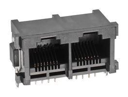 WURTH ELEKTRONIK 615024149521 Modular Connector, Right Angle, RJ45 Jack, 1 x 3 (Ganged), 6P6C, Through Hole Mount
