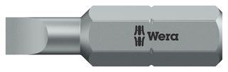 WERA 05056200001 Hex Bit, Slotted, 1/4" Drive, 0.5 mm x 3 mm x 25 mm