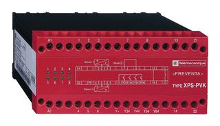 SCHNEIDER ELECTRIC XPSPVK3484 Safety Relay, 115 VAC, SPST-NO, SPST-NC, Preventa XPSPVK Series, DIN Rail, 1.5 A, Screw