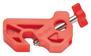 PANDUIT PSL-MCBNT Lockout Device, Circuit Breaker, Red, Miniature, Stainless Steel, Nylon, No Tool