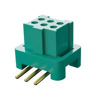 HARWIN G125-FS10605L0P PCB Receptacle, Black / Green, Wire-to-Board, 1.25 mm, 2 Rows, 6 Contacts, Surface Mount