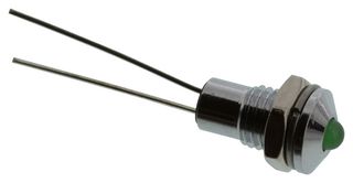 CHICAGO MINIATURE LIGHTING L63DG2L LED Panel Mount Indicator, Green, 3.2 VDC, 6.2 mm, 20 mA, 30 mcd