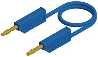 HIRSCHMANN TEST AND MEASUREMENT 934507702 Banana Test Lead, 4mm Stackable Banana Plug, 4mm Stackable Banana Plug, 5 ft, 1.5 m, Blue, 32 A