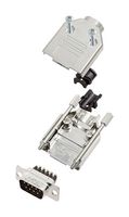 AMPHENOL COMMUNICATIONS SOLUTIONS L17DTPK-M-09+L717DE09PST D Sub Connector, With Backshell, DB9, Standard, Plug, DTPK-M, 9 Contacts, DE, Screw
