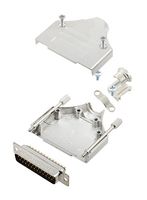 AMPHENOL COMMUNICATIONS SOLUTIONS L17MHDM25+L717SDB25P D Sub Connector, With Backshell, DB25, Standard, Plug, MHDM, 25 Contacts, DB, Solder Cup