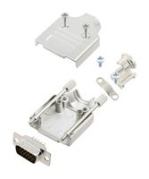 AMPHENOL COMMUNICATIONS SOLUTIONS L17MHDM09+L717HDE15P D Sub Connector, HD, W/ Backshell, High Density, Plug, MHDM, 15 Contacts, DE, Solder Cup