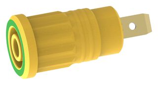 MULTICOMP PRO 72-14250 Banana Test Connector, Jack, Panel Mount, 36 A, 1 kV, Gold Plated Contacts, Green, Yellow