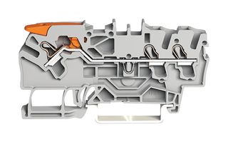 WAGO 2102-1301 DIN Rail Mount Terminal Block, Through, 3 Ways, 22 AWG, 12 AWG, 2.5 mm², Clamp, 24 A