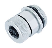 BINDER 99-0434-500-05 Sensor Connector, 713/763 Series, M12, Female, 5 Positions, Screw Socket, Straight Panel Mount