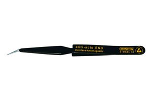 BERNSTEIN WERKZEUGFABRIK 5-058-13 Tweezer, ESD, SMD, Bent, Pointed, Stainless Steel, 120 mm Length
