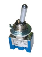 NIDEC COMPONENTS 8A1011-Z Toggle Switch, On-On, SPDT, Non Illuminated, 8A Series, Panel Mount, 6 A