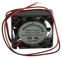 MULTICOMP MC011006 DC Axial Fan, 5 V, Square, 25 mm, 6 mm, Vapo Bearing, 3 CFM