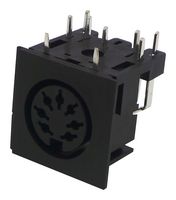 DELTRON COMPONENTS 671-0701 DIN Audio / Video Connector, 7 Contacts, Jack, PCB Mount, Through Hole Right Angle