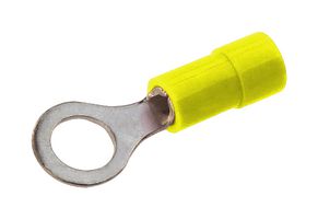 MOLEX 19054-0126 Ring Tongue Terminal, M9, 3/8", 14 AWG, 2.5 mm², InsulKrimp 19054 Series, Yellow