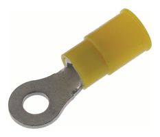 MOLEX 19070-0119 Ring Tongue Terminal, M3.5, #6, 10 AWG, 5 mm², InsulKrimp 19070 Series, Yellow