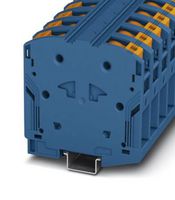 PHOENIX CONTACT 3260051 DIN Rail Mount Terminal Block, Feed-Thru, 2 Ways, 8 AWG, 00 AWG, 50 mm², Push In, 150 A