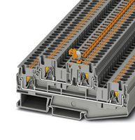 PHOENIX CONTACT 3211913 DIN Rail Mount Terminal Block, Knife Disconnect, 4 Ways, 24 AWG, 10 AWG, 4 mm², Push In, 32 A