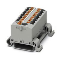 PHOENIX CONTACT 3273242 Panel Mount Barrier Terminal Block, Grey, 24 A, 690 V, 19 Pole, Push In, 12 AWG