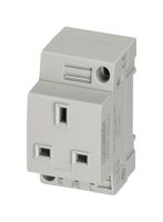 PHOENIX CONTACT 0804053 Pin & Sleeve Connector, 13 A, 250 V, DIN Rail Mount, Socket, 2P+E, Grey