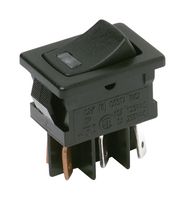 C&K COMPONENTS DM14J72S205Q6 Rocker Switch, Miniature, On-Off, SPST, Illuminated, Panel Mount, Black, DM Series
