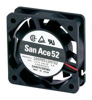 SANYO DENKI 109P0524A701 DC Axial Fan, 24 V, Square, 52 mm, 15 mm, Ball Bearing, 13.24 CFM