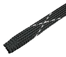PANDUIT SE12PFR-TR0 Sleeving, Expandable Braided, PET (Polyethylene Terephthalate), Black, 3.2 mm, 61 m, 200 ft