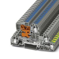 PHOENIX CONTACT 3076039 DIN Rail Mount Terminal Block, Installation Ground, 4 Ways, 24 AWG, 8 AWG, 6 mm², Screw, 38 A