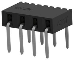 TE CONNECTIVITY 2MM-R-S04-HT-02-H-TR PCB Receptacle, Board-to-Board, 2 mm, 1 Rows, 4 Contacts, Through Hole Mount Right Angle