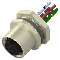 TE CONNECTIVITY T4171320008-001 Sensor Cable, M12 Receptacle, Free End, 8 Positions, 200 mm, 7.9 ", T417 Series