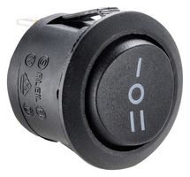 MULTICOMP PRO MP004431 Rocker Switch, Centre Off, 250VAC, Round, SPST, Non Illuminated, Panel Mount, Black