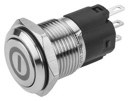 EAO 82-4151.2000.B001 Vandal Resistant Switch, Engraved, On / Off, 82 Series, 16 mm, SPDT, Maintained, Round Flush