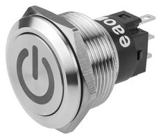 EAO 82-6151.2000.B002 Vandal Resistant Switch, Engraved, Standby, 82 Series, 22 mm, SPDT, Maintained, Round Flush