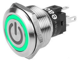 EAO 82-6151.2134.B002 Vandal Resistant Switch, Engraved, Standby, 82 Series, 22 mm, SPDT, Maintained, Round Flush