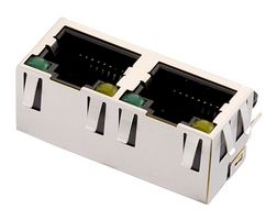 WURTH ELEKTRONIK 615016137721 Modular Connector, RJ45 Jack, 1 x 2 (Ganged), 8P8C, Cat3, Through Hole Mount