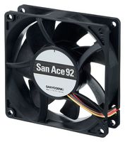SANYO DENKI 9HV0924P4H001 DC Axial Fan, 24 V, Square, 92 mm, 25 mm, Ball Bearing, 97.1 CFM