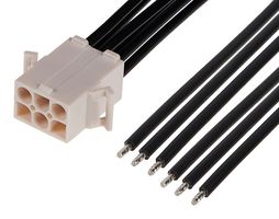 MOLEX 216293-1062 Cable Assembly, Wire to Board Plug to Free End, 6 Ways, 6.7 mm, 2 Row, 300 mm, 11.8 "