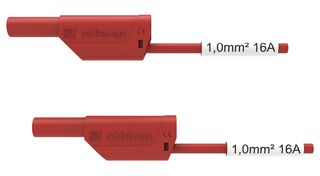 SCHUTZINGER VSFK 8500 / SIL 1 / 200 / RT Test Patch Lead, Banana , 4mm Stackable Banana Plug, Shrouded, 4mm Stackable Banana Plug, Shrouded